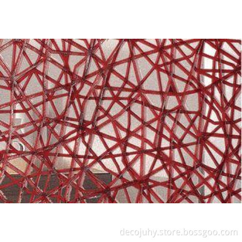 Red Net Decorative Laminated Glass Panels / Glass Partition
